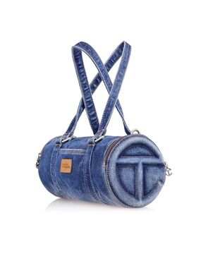 Telfar Azalea Denim Barrel Crossbody Bag - Small